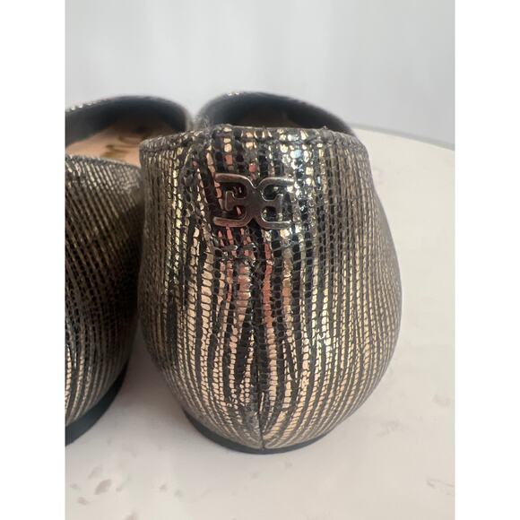 SAM EDLMAN WOMENS RODNEY d’ORDSAY BALLET FLATS SHOES METALLIC GOLD BLACK 7.5 - Picture 6 of 13